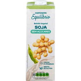 Bebida Vegetal de Soja sem Açúcar Continente Equilíbrio