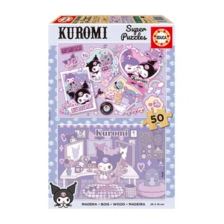 Puzzle de Madeira 2x50 Kuromi EDUCA