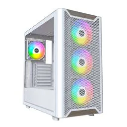 Caixa ATX Montech XR RGB Vidro Temperado Branca/Madeira