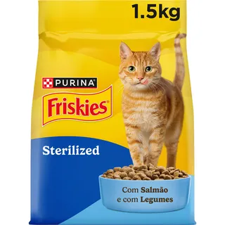 Comida Seca para Gato Esterilizado com Salmão e Legumes Purina Friskies