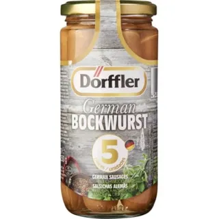 Salsichas Bockwurst 5 Unidades frasco 250 g - Dorffler
