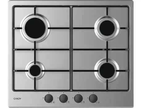 Placa de Gás CANDY Idea Cm6Pbrx/4U2 (4 Zonas - 59.5 cm - Inox)