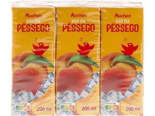 Ice tea Auchan pessego 6 x 200 ml
