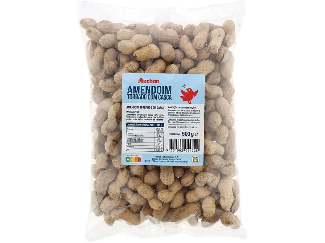 Amendoim com casca torrado Auchan 500 g