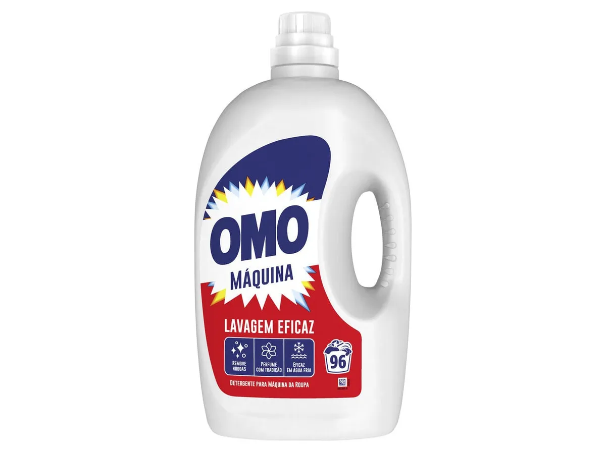 Detergente roupa máquina OMO líquido 96d