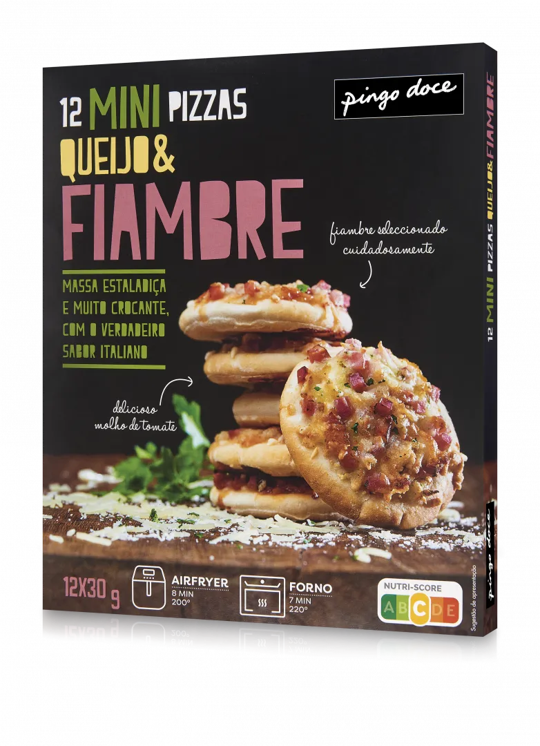 Mini Pizzas de Queijo e Fiambre