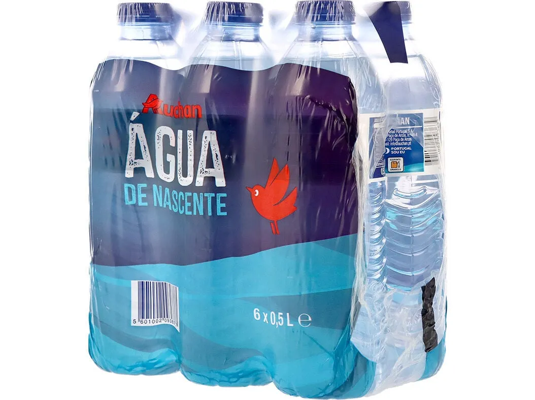 Água de nascente Auchan 6 x 0,5 L