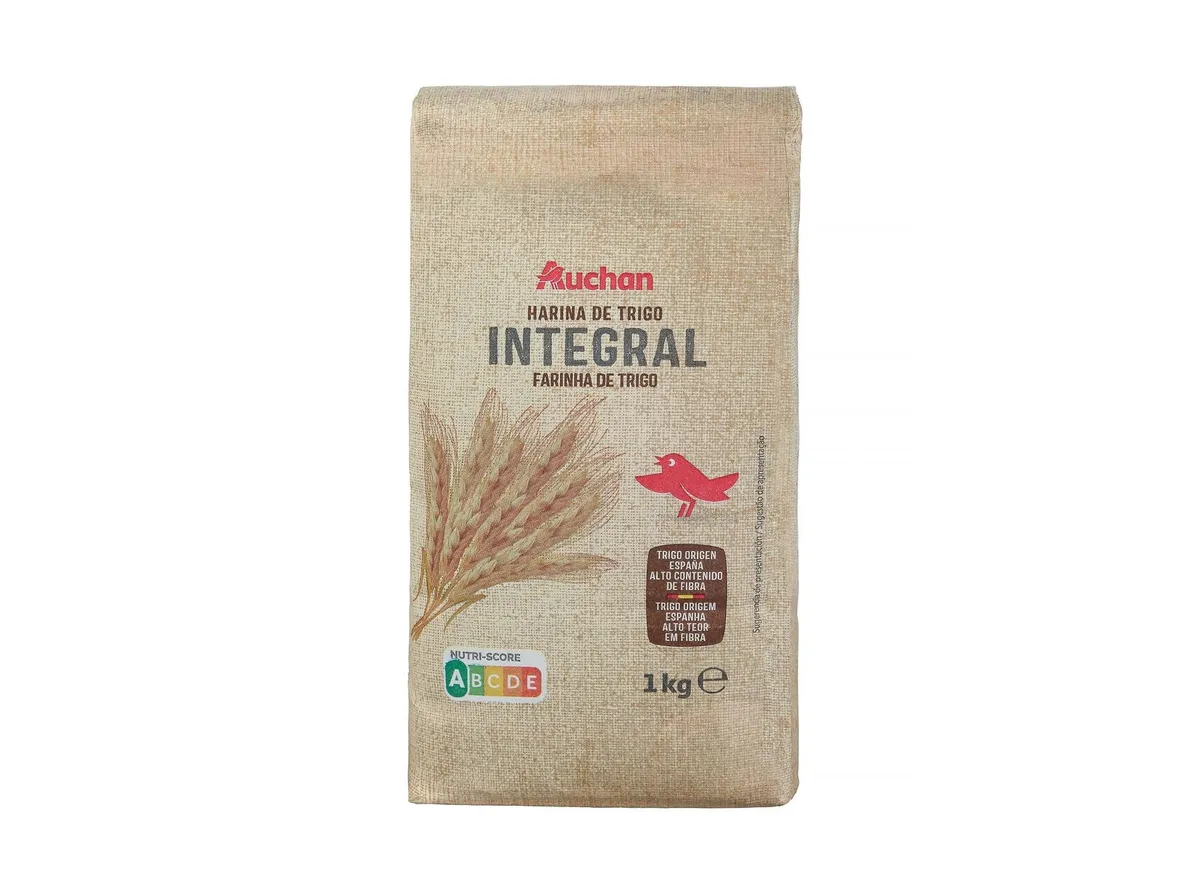 Farinha trigo Auchan tipo 150 integral 1 kg