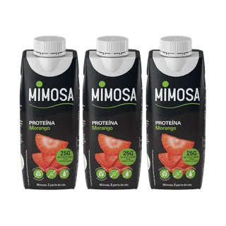 Leite Proteína Morango sem Lactose Pack 3 Mimosa