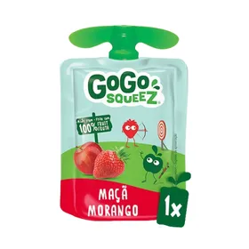 Saqueta de Fruta Maçã e Morango +3A GoGo squeeZ