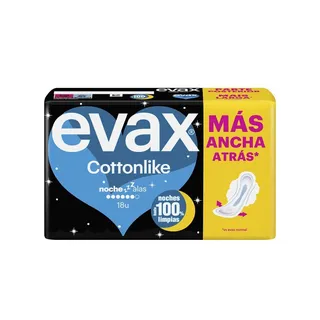 Pensos Higiénicos Cottonlike Noite com Abas Evax