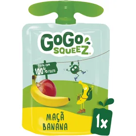 Saqueta de Fruta Mãça e Banana +3A GoGo squeeZ