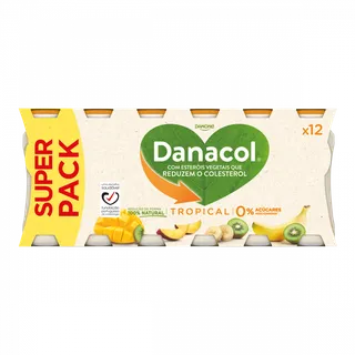 Iogurte Líquido Reduz Colesterol Tropical Pack 12 Danacol Danone