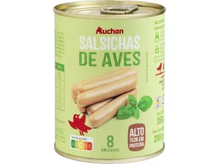 Salsichas aves Auchan lata 8 un 350(200)g