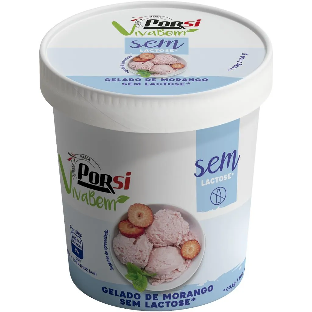 Gelado Morango sem Lactose 500ml