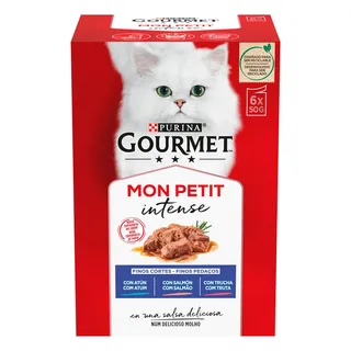 Comida húmida para gato seleção de peixes, embalagem de 300g Purina Gourmet