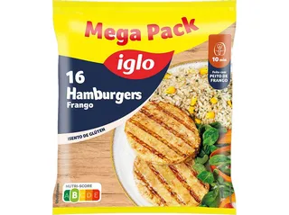 Hamburgueres IGLO frango sem glúten 16un 960 g
