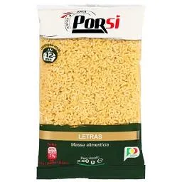 Massa de letras, embalagem de 250g PorSi
