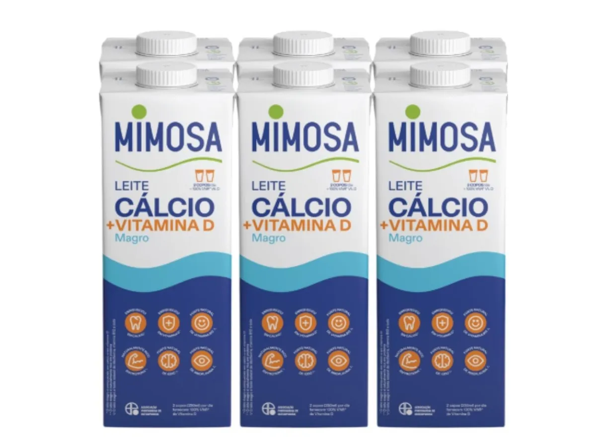 Leite Mimosa magro bem especial cálcio 6 x 1 L