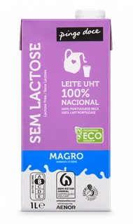 Leite UHT Magro sem Lactose Pingo Doce