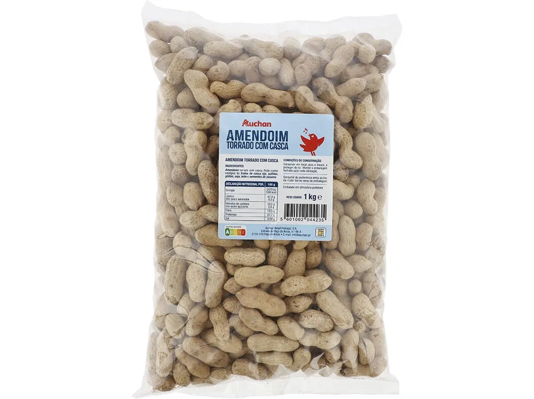 Amendoim com casca torrado Auchan 1 kg