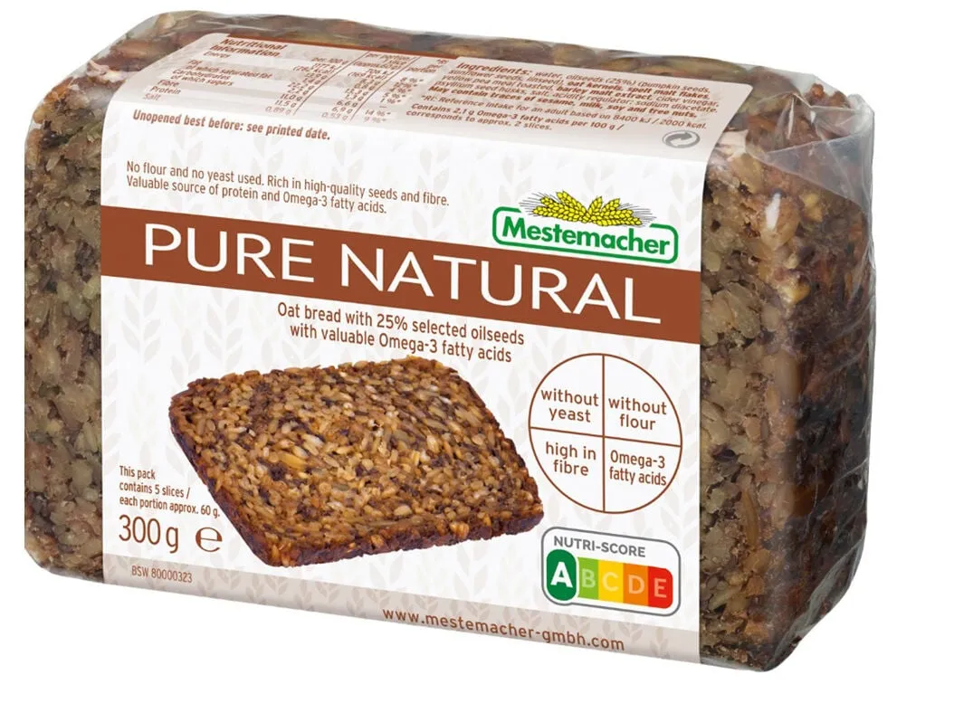 Pão Mestemacher pure natural sem farinha 300 g