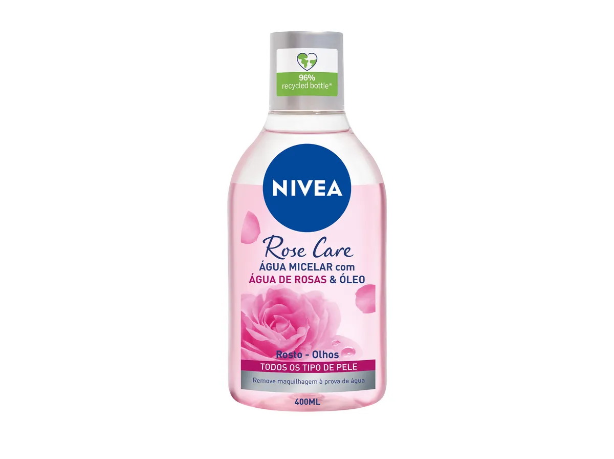 Água micelar de rosto com óleo e água de rosas micellair skin breathe Nivea 400 ml