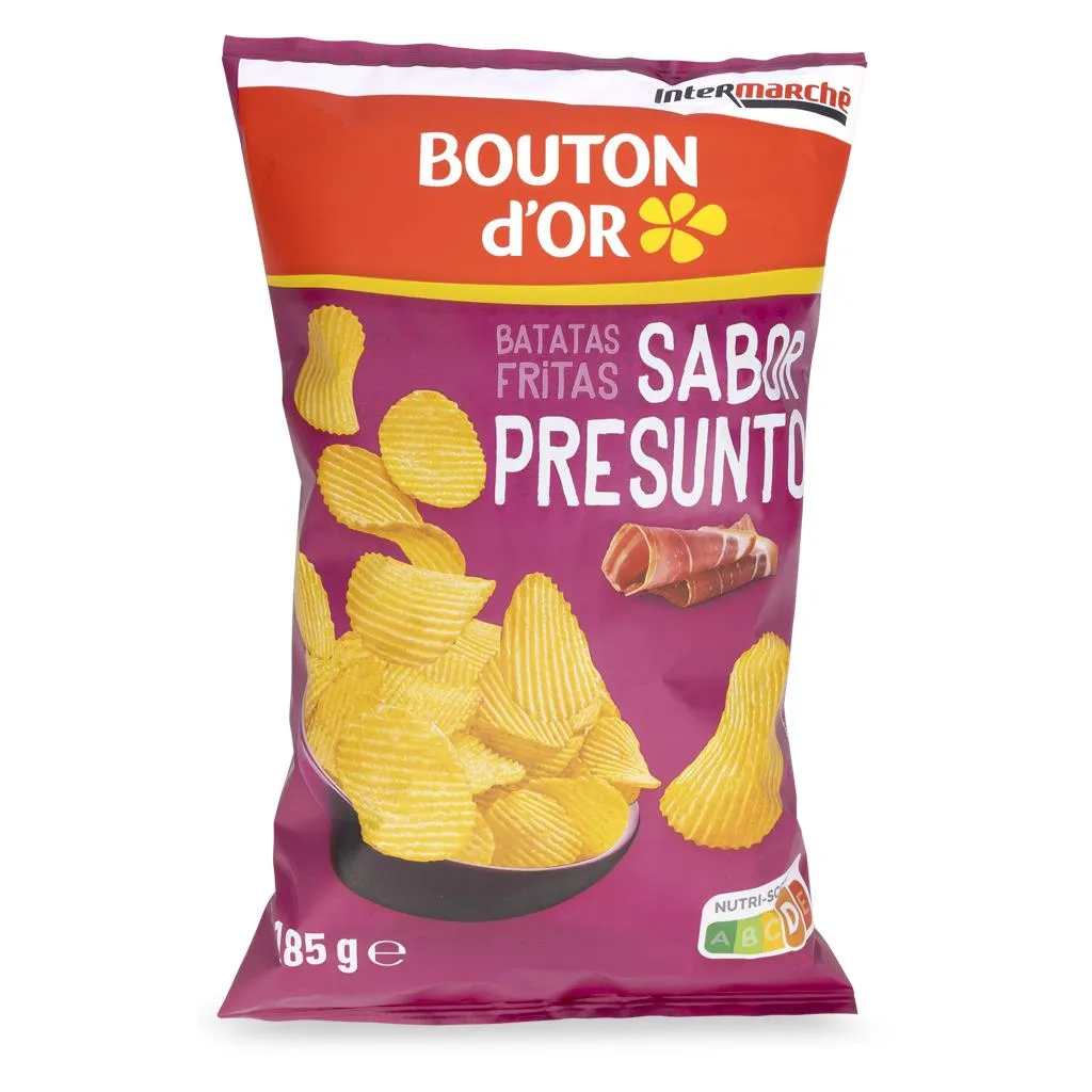 Batatas Fritas Onduladas Sabor a Presunto 185g