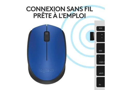 Rato LOGITECH M171 (Wireless - Casual - 1000 dpi - Azul)