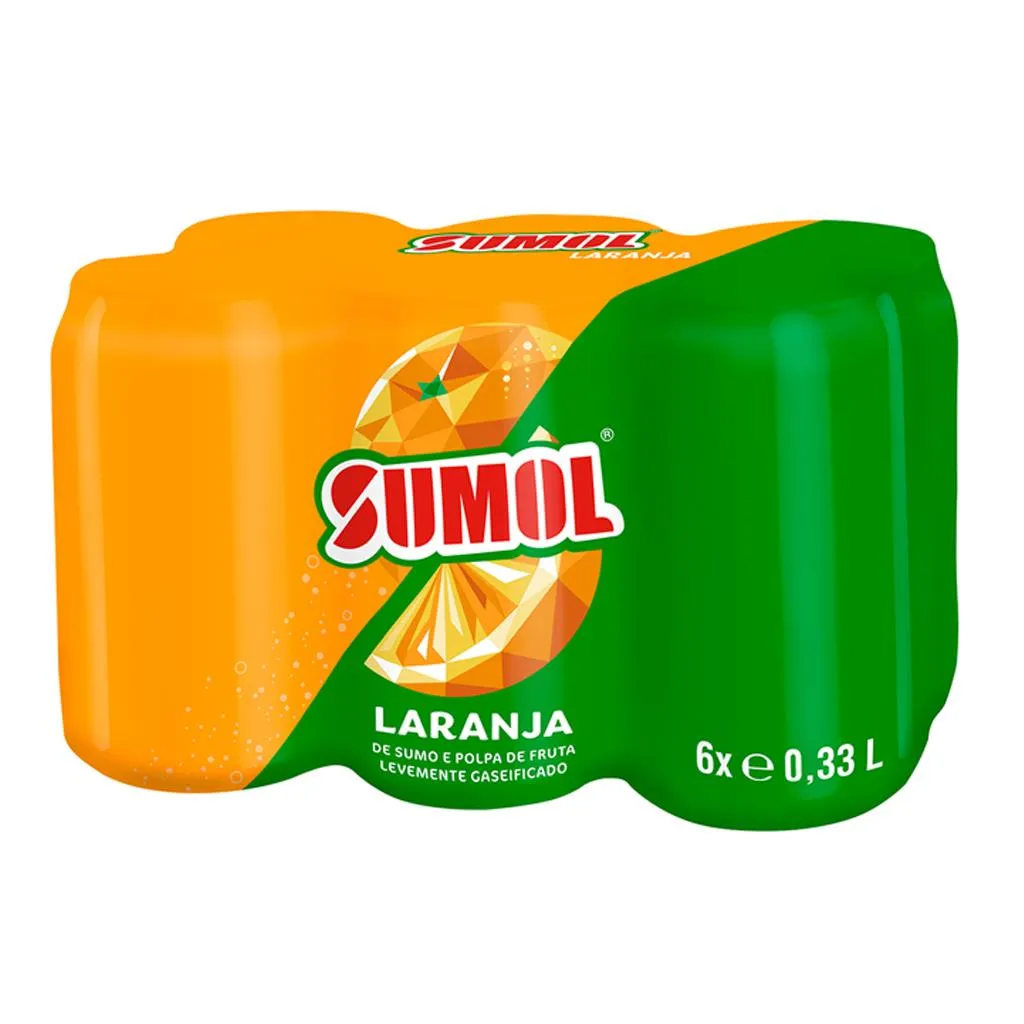 Refrigerante com gás de laranja, em lata, pack 6 x 0.33 l