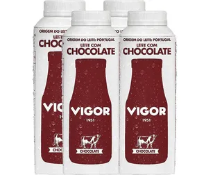 Leite Vigor pasteurizado com chocolate 4 x 200 ml