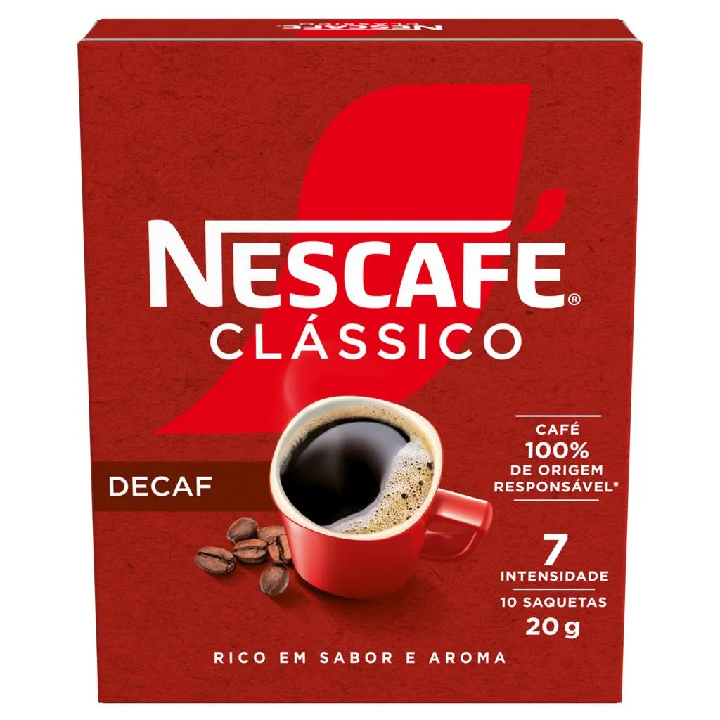 Café solúvel sem cafeína, embalagem de 20g