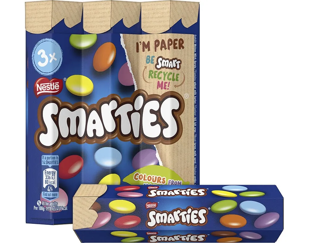 Drageias Smarties chocolate leite tubo 3 x 38 g