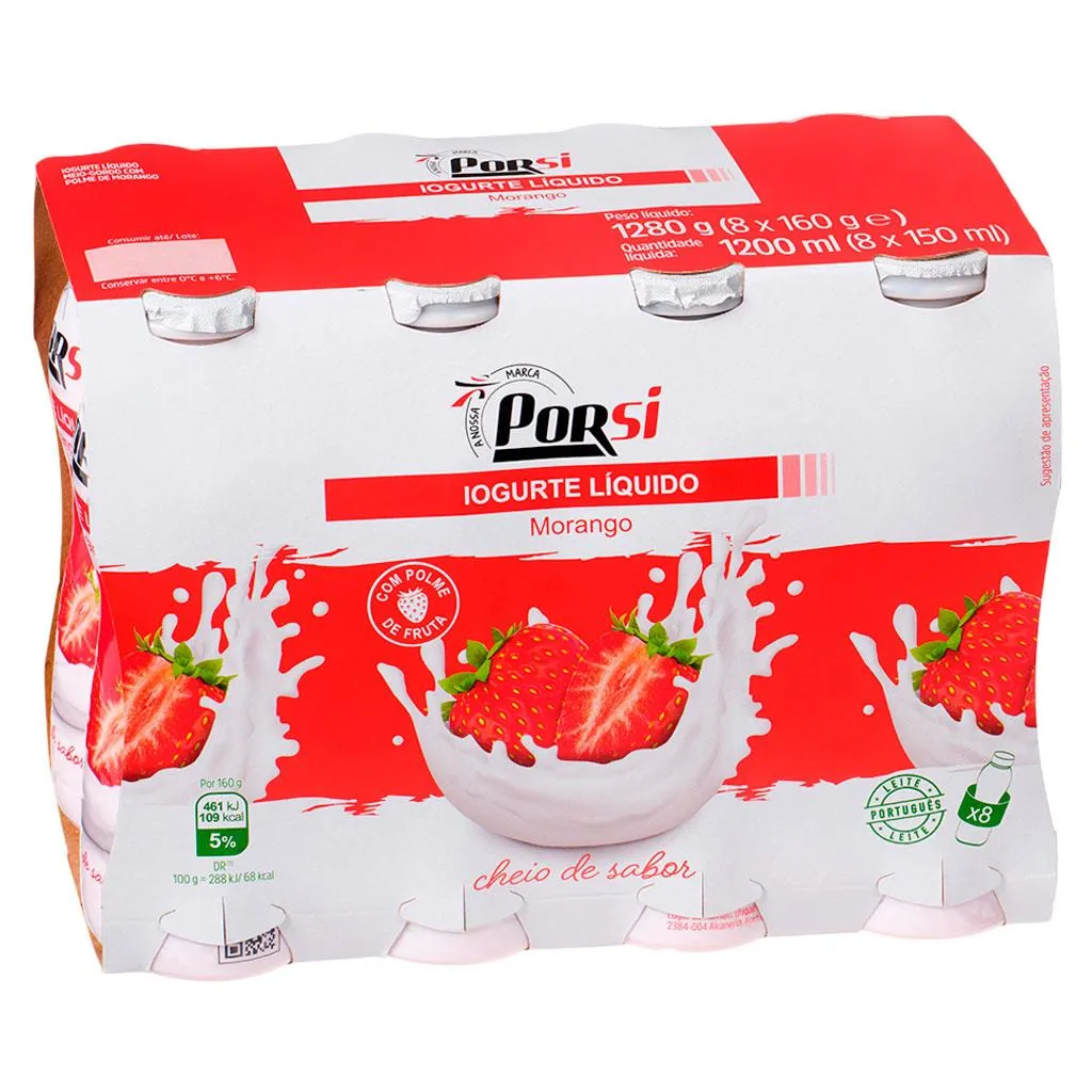 Iogurte Líquido Morango 8x160g