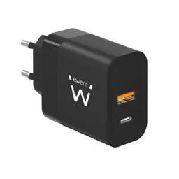 Carregador Ewent EW1327 USB-C/USB-A GaN Fast Charger 45W Preto