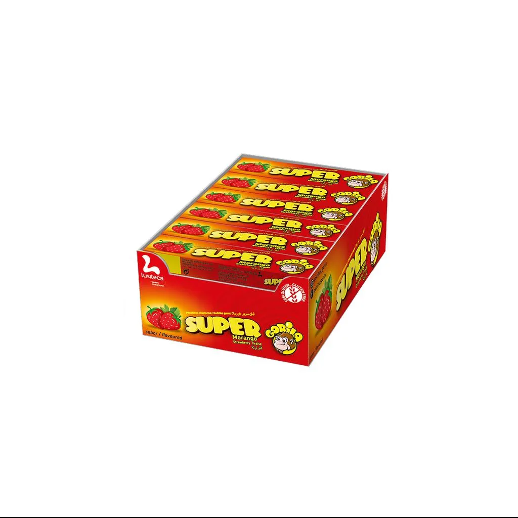 Pastilhas Elásticas Morango Super Gorila, 32g