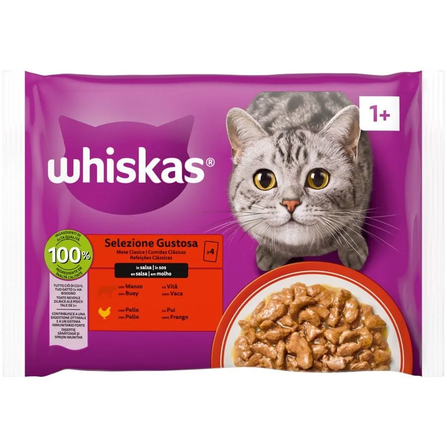 Comida Húmida para Gato Adulto Vaca e Frango em Molho