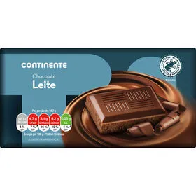 Tablete de Chocolate de Leite Continente
