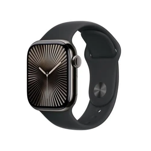 Apple Watch Series 10 GPS 42mm - Cellular - Titânio Ardósia | Bracelete Desportiva Preta - S/M