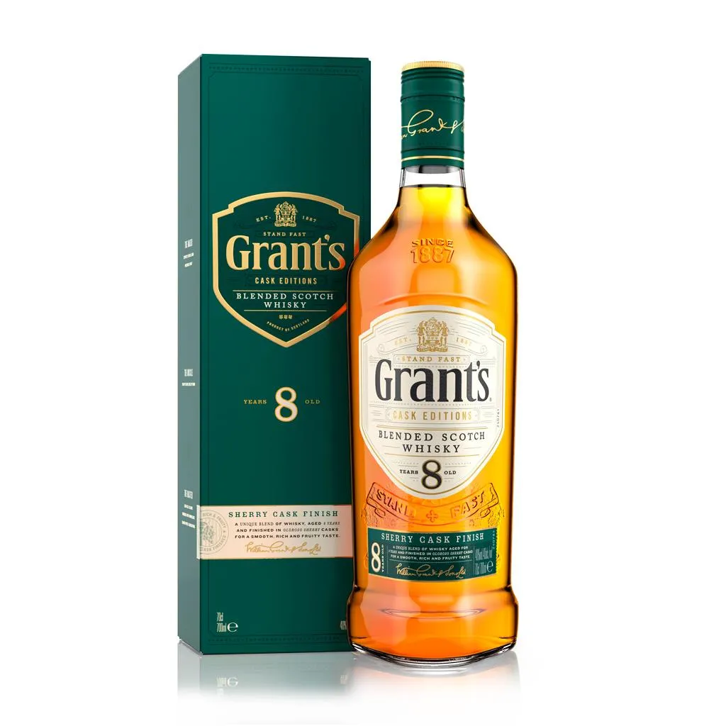 Whisky Scotch Grant's 8 Anos Sherry Cask, garrafa 70 cl