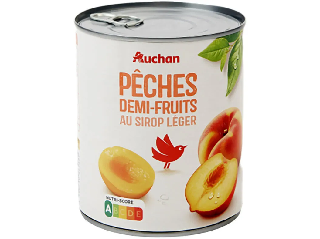 Pêssego Auchan metades em calda 820 (475)g