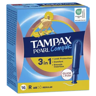 Tampão com Aplicador Pearl Compak Regular Tampax