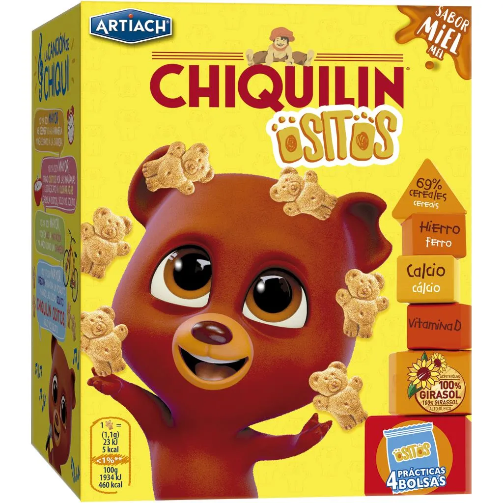 Bolachas chiquilin ositos de mel, embalagem de 160g