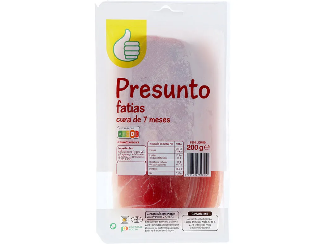 Presunto fatias Polegar 7 meses de cura 200 g