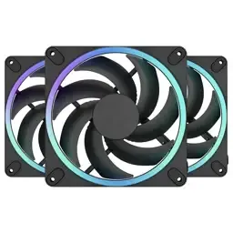 Ventoinha 140mm Fractal Design Momentum 14 1800RPM RGB 8 Pinos Preta (Pack 3)