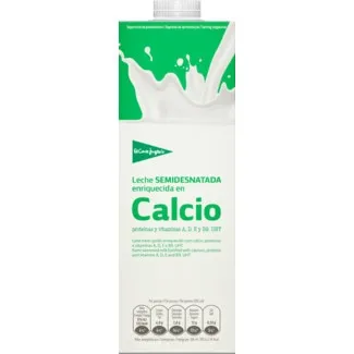 Leite Meio Gordo com Cálcio embalagem 1 L - El Corte Inglés