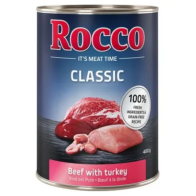 Rocco Classic 24 x 400 g - Pack económico Vaca com peru