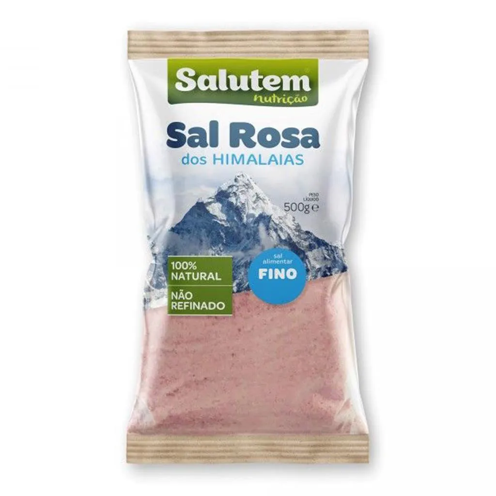 Sal rosa dos himalaias fino, embalagem de 500g