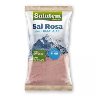 Sal rosa dos himalaias fino, embalagem de 500g Salutem