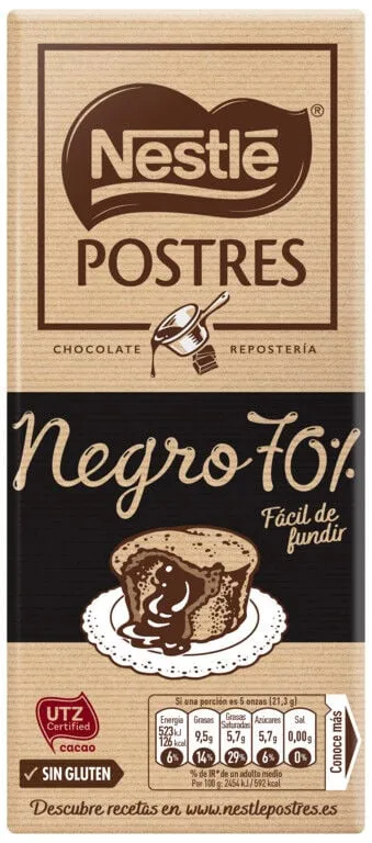 Tablete de Chocolate Culinária 70% Cacau